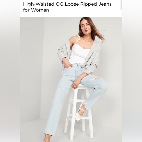 ON High waisted OG Loose Ripped Jeans - Picture 1 of 10